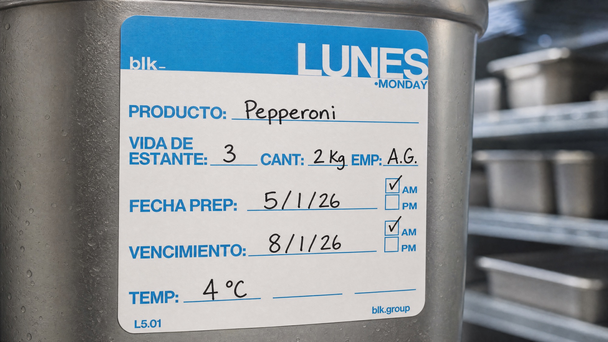 Registro de inocuidad en cocina